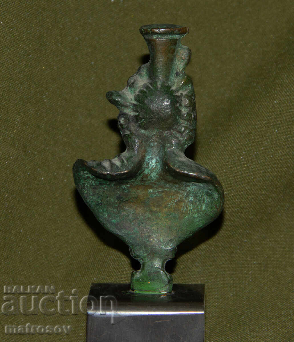 Small bronze sculpture bust of Serapis - 6