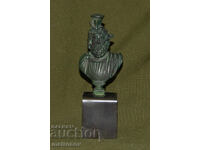 Mica sculptură din bronz bust Serapis