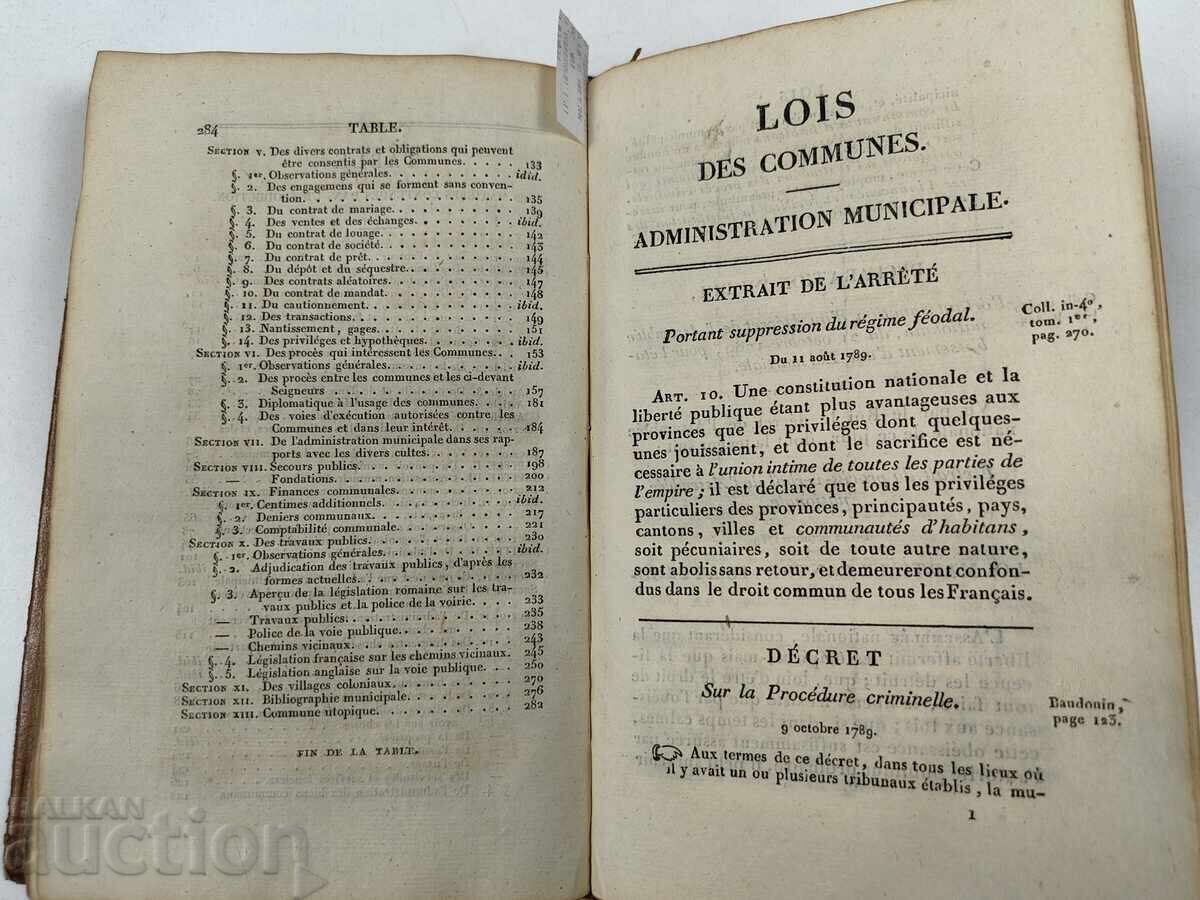 1823. Old Printed Book Convolute French Language Municipalities - 6 1823. Old Printed Book Convolute French Language Municipalities - 6