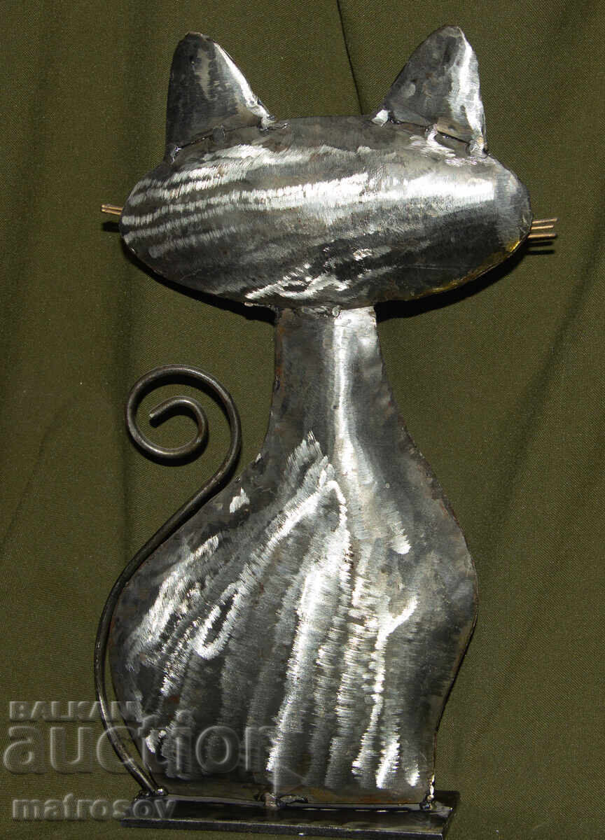 Μεταλλικό διακοσμητικό άγαλμα γλυπτό γάτα - 6