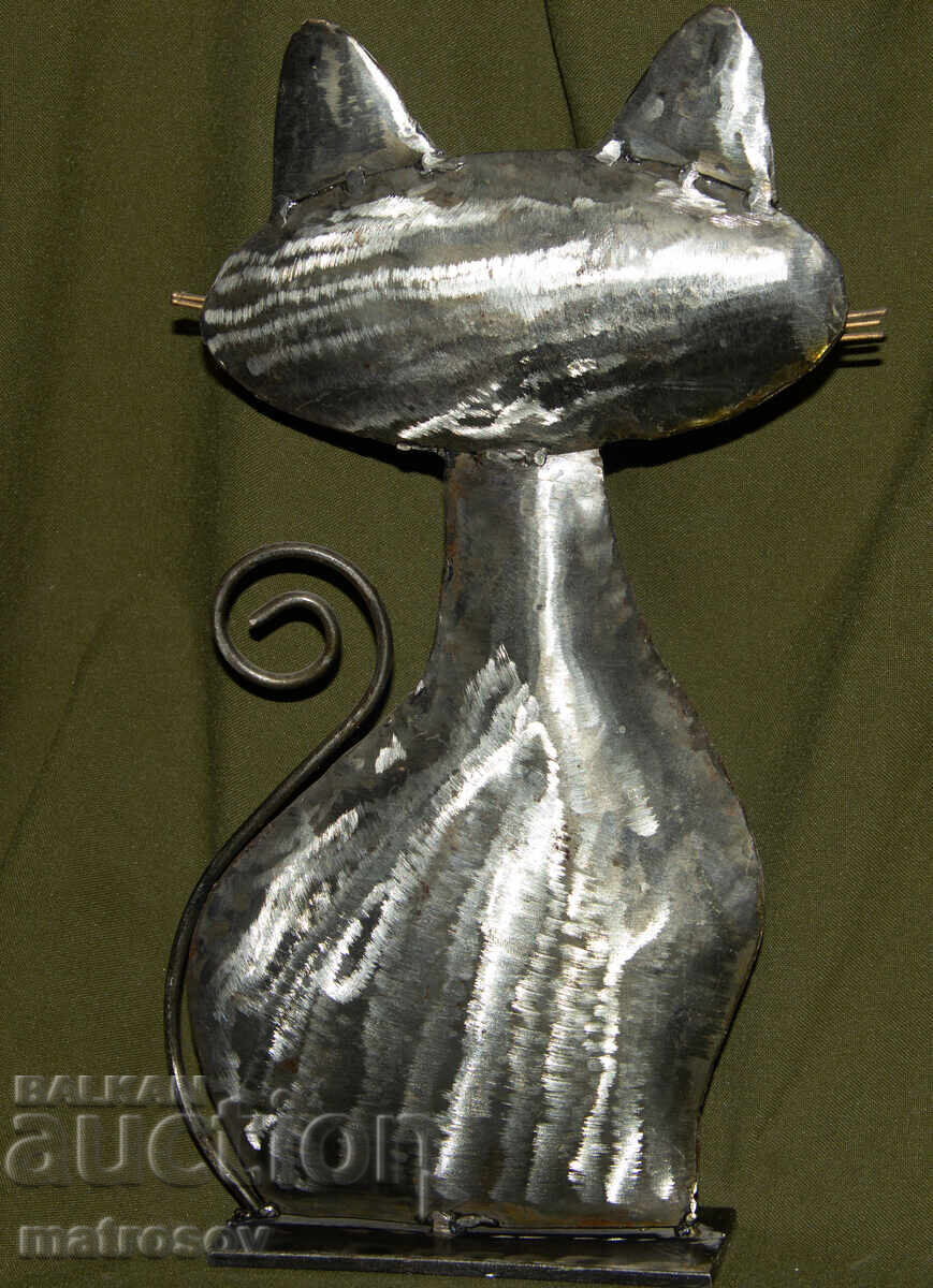 Μεταλλικό διακοσμητικό άγαλμα γλυπτό γάτα - 7