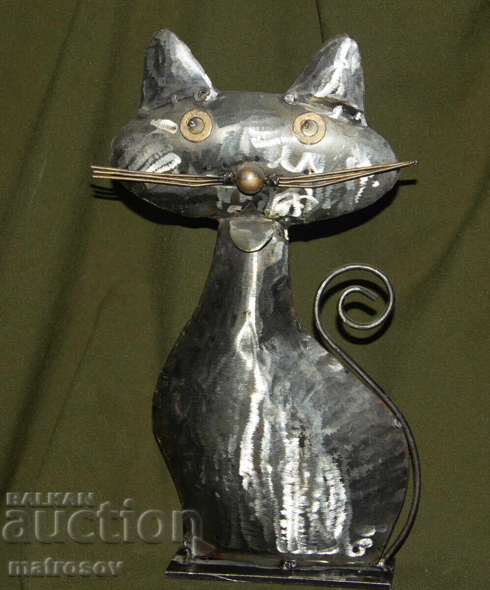 Μεταλλικό διακοσμητικό άγαλμα γλυπτό γάτα