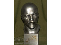 Sculptură metalică bust Rusia URSS Vladimir Ilici Lenin