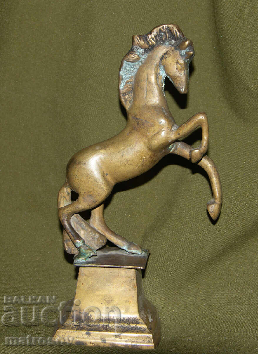 Old sculpture statuette bronze standing horse with price 400.00 BGN | € 204.52