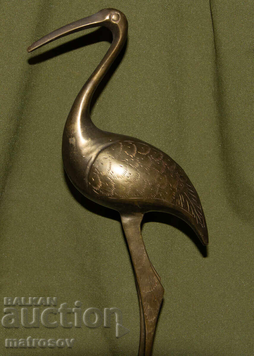 Auction  Brass decorative statue sculpture heron