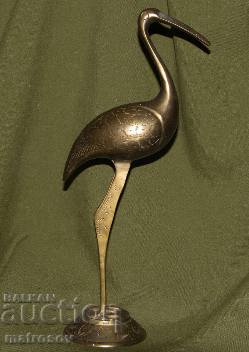 Brass decorative statue sculpture heron - 7