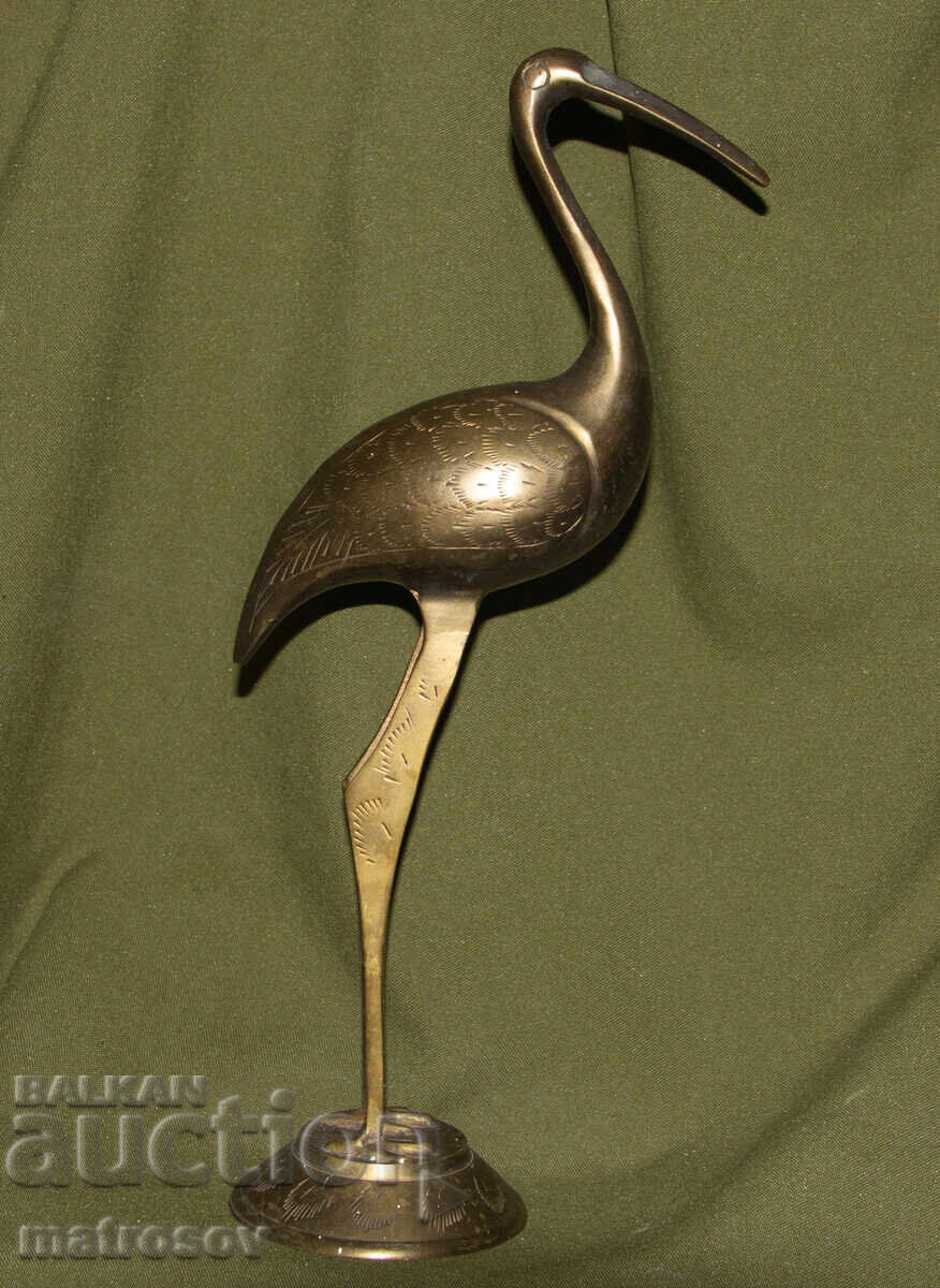 Brass decorative statue sculpture heron