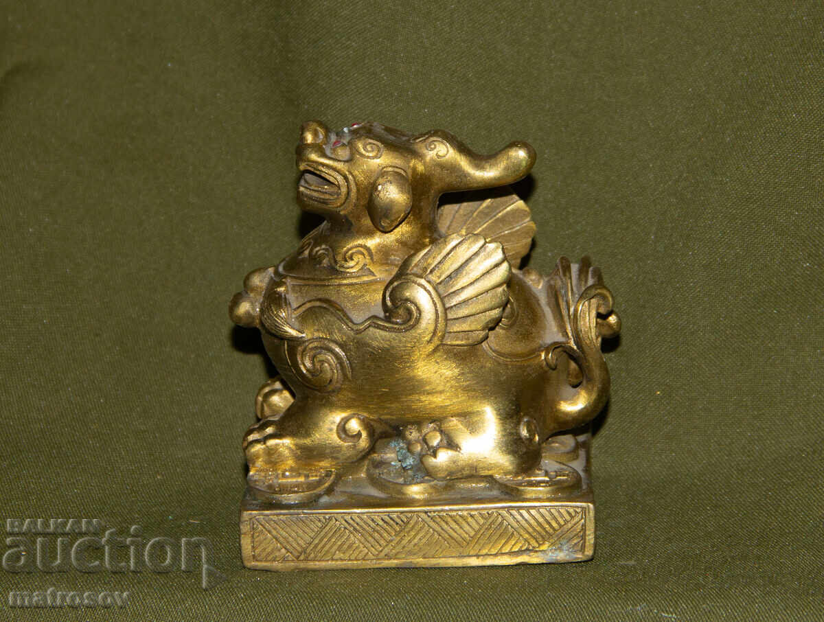Brass figure Chinese mythology Foo Dog - 5