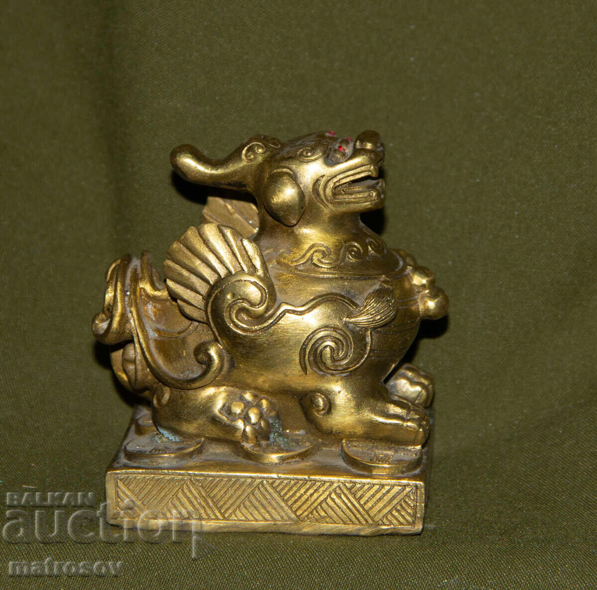 Brass figure Chinese mythology Foo Dog