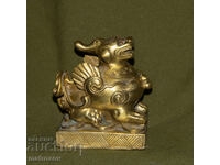 Figurină din alamă, mitologie chineză, câine Fu