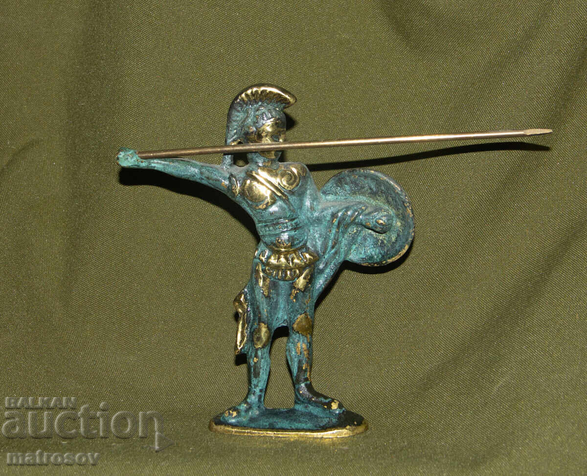 Bronze figure Greek mythology warrior