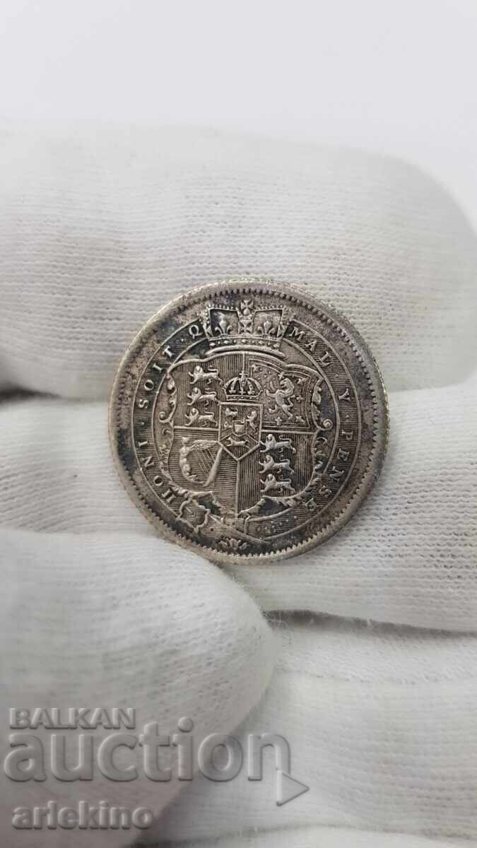 Rare Silver Coin 6 Pence Great Britain 1817 George III - 6
