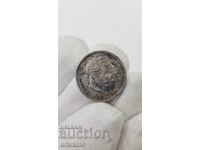 Monedă rară de argint 6 pence Marea Britanie 1817 George al III-lea