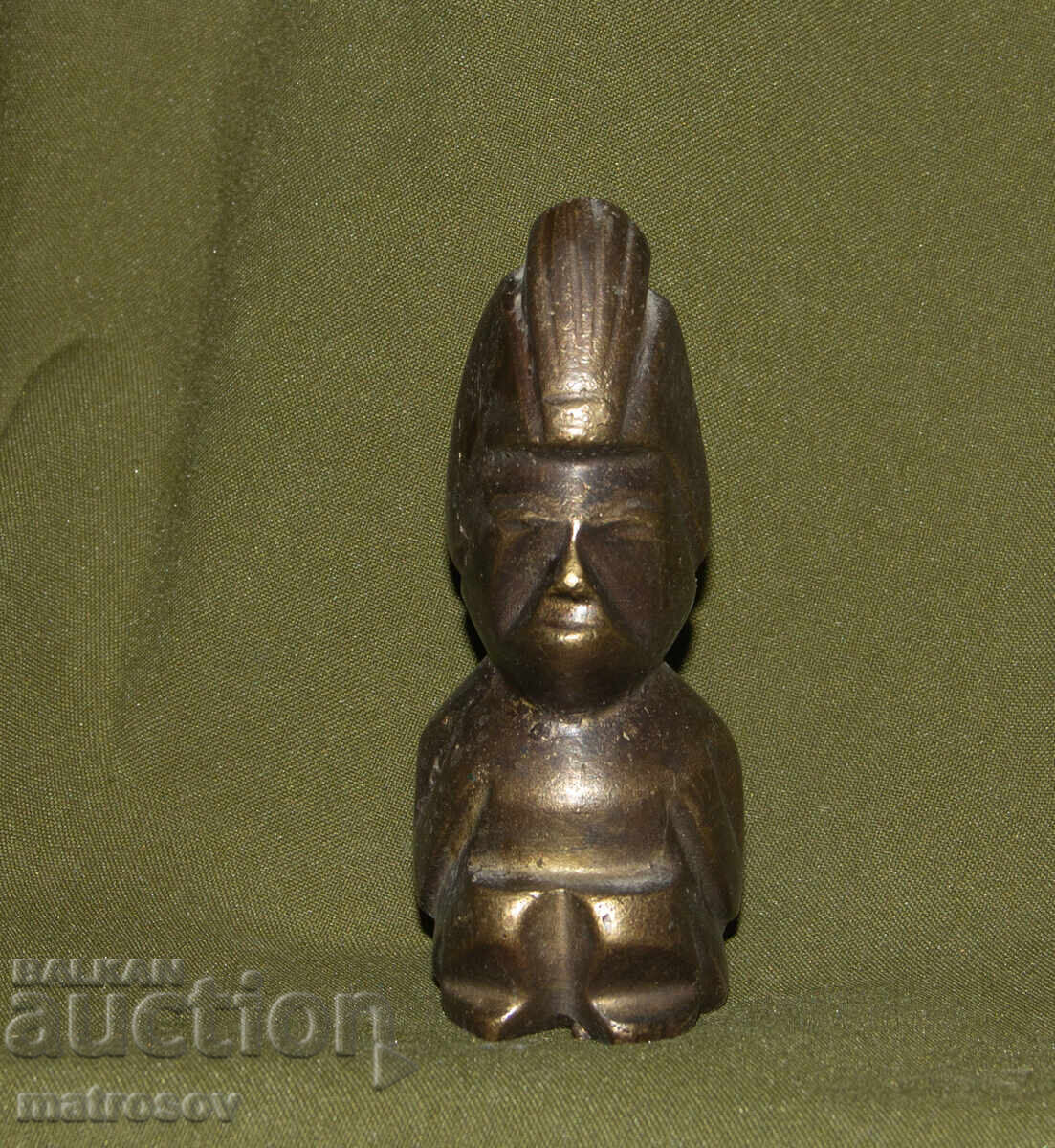 Χάλκινο στυλιζαρισμένο ειδώλιο αζτέκικης μυθολογίας με τιμή 160.00 BGN | € 81.81