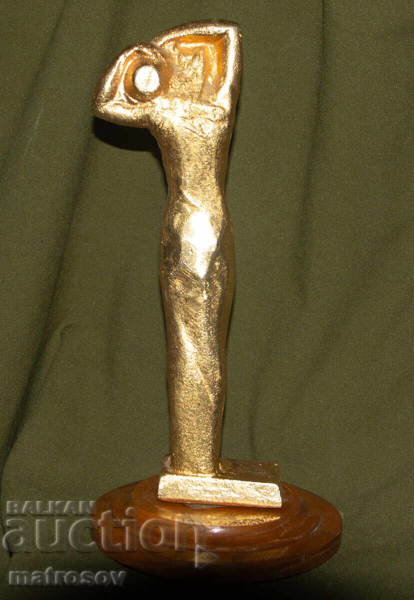 Sculptură din bronz de autor, figură stilizată - 7