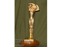 Sculptură din bronz de autor, figură stilizată