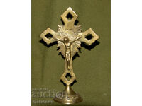 Cruce decorativă de masă din alamă, crucifix