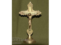 Cruce decorativă de masă din alamă, crucifix