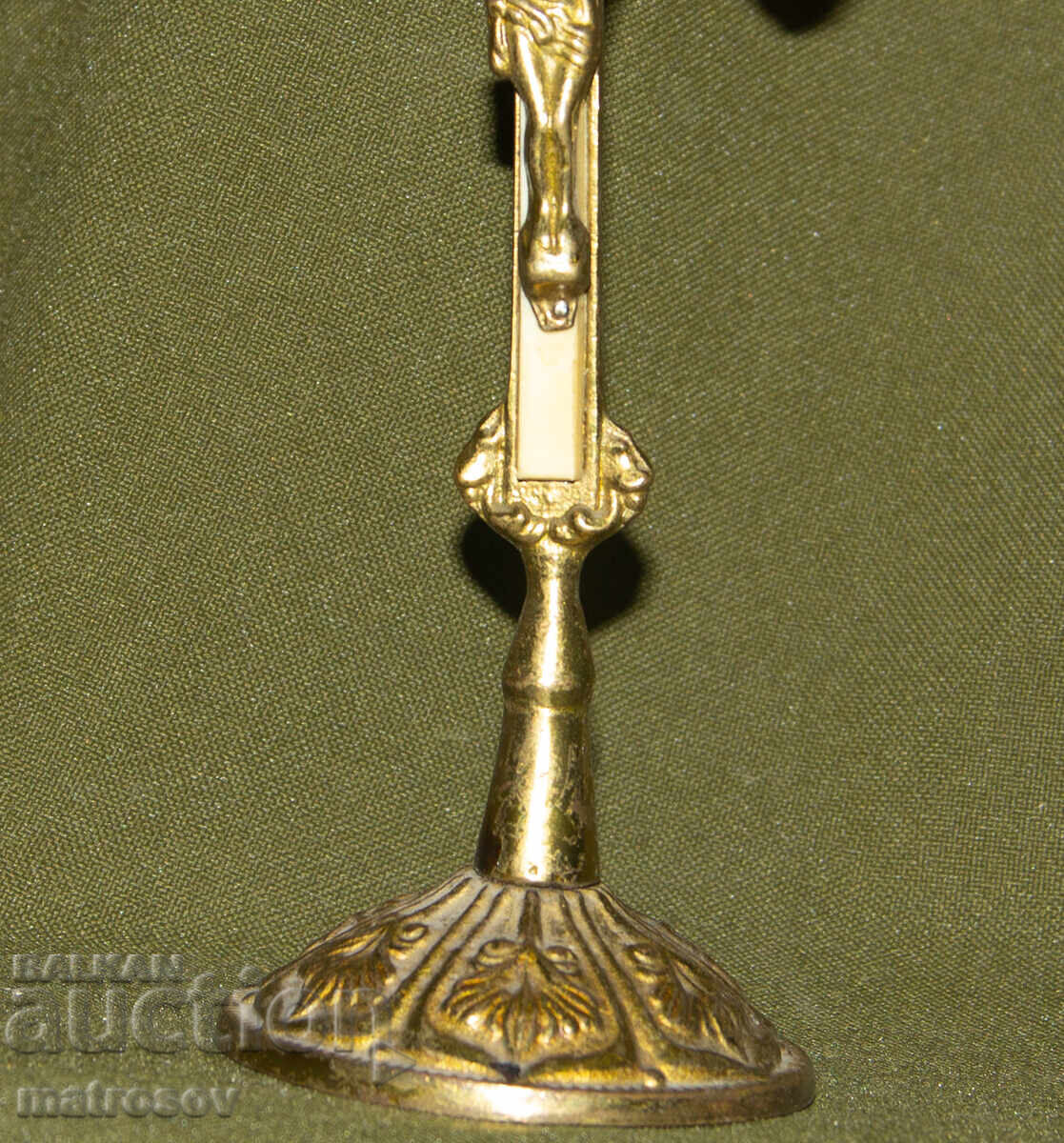 Διακοσμητικός επιτραπέζιος ορειχάλκινος σταυρός, εσταυρωμένος - 5