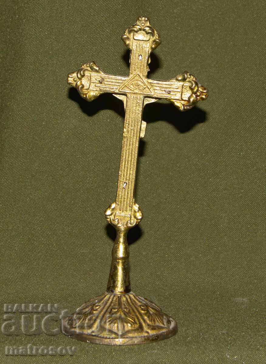 Διακοσμητικός επιτραπέζιος ορειχάλκινος σταυρός, εσταυρωμένος - 6