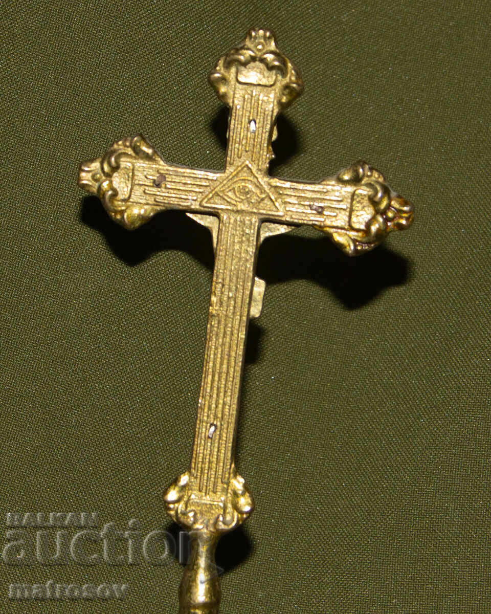 Διακοσμητικός επιτραπέζιος ορειχάλκινος σταυρός, εσταυρωμένος - 7