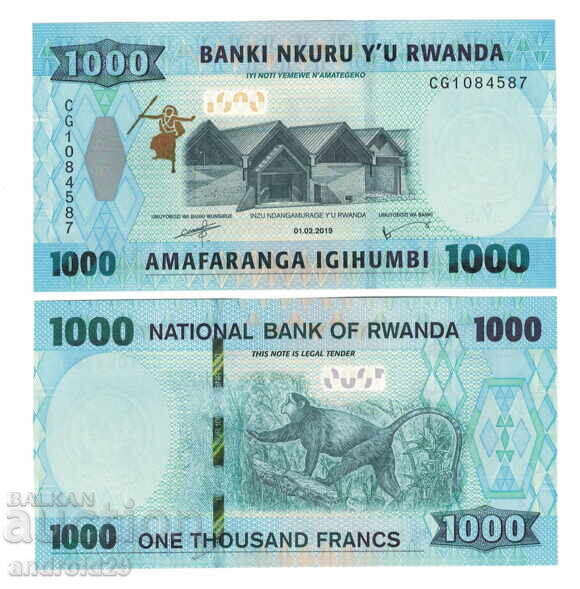 1000 Francs 2019 Rwanda UNC / Banknote with price 6.00 BGN | € 3.07