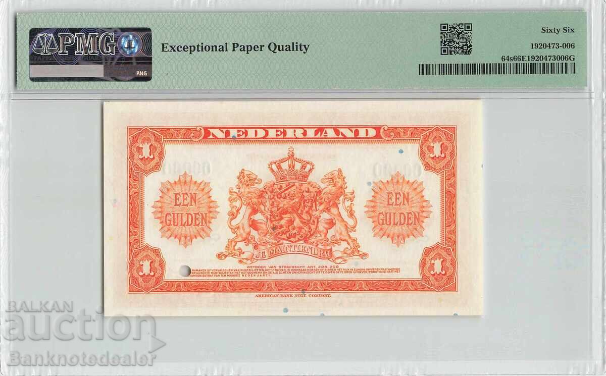 Netherlands 1 Gulden 1943 Specimen Pick 64s PMG Gem UNC 66 with price 900.00 BGN | € 460.16