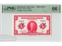 Netherlands 1 Gulden 1943 Specimen Pick 64s PMG Gem UNC 66