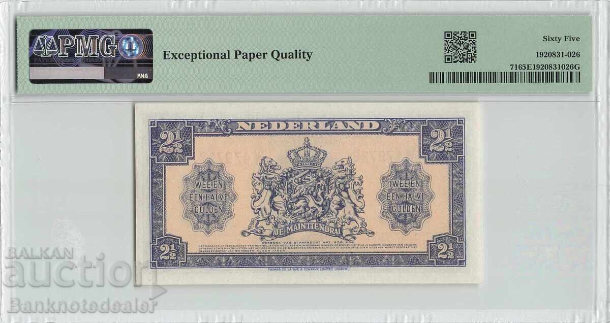 Netherlands 2 1/2 gulden 1945 Pick 71 PMG 65 EPQ with price 560.00 BGN | € 286.32