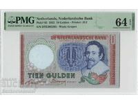 Olanda 10 Gulden 1953 Pick 85 PMG Choice UNC 64 EPQ