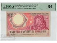 Olanda 25 Gulden 1955 Pick 87 PMG Choice UNC 64