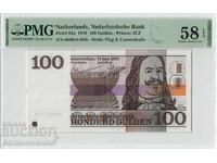 Olanda 100 Gulden 1970 Pick 93a PMG Choice About UNC 58