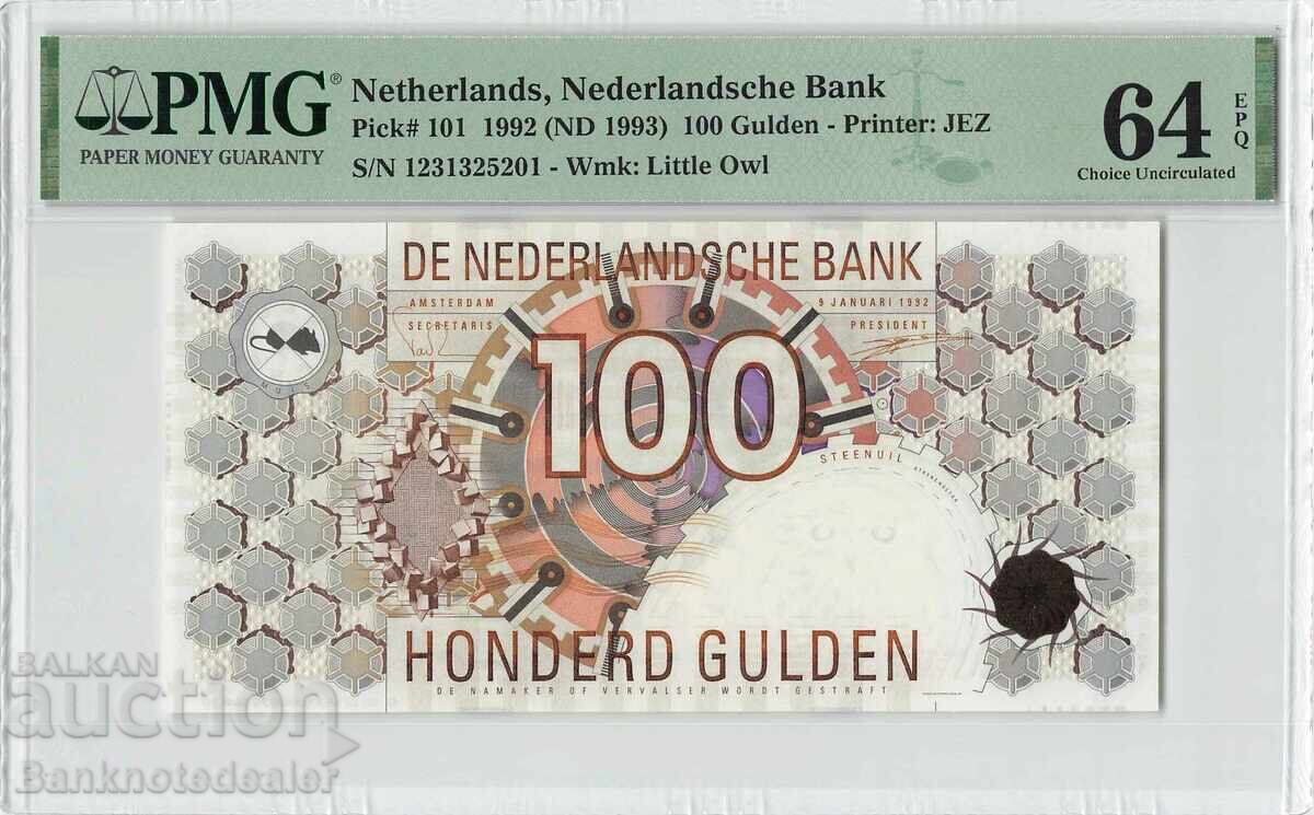 Ολλανδία 100 Γκίλντερ 1992 Pick 101 PMG Gem UNC 64 EPQ