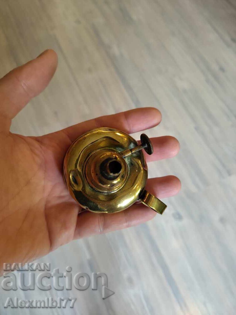 Old antique brass gas lamp - Napoleon style - 3rd - 6