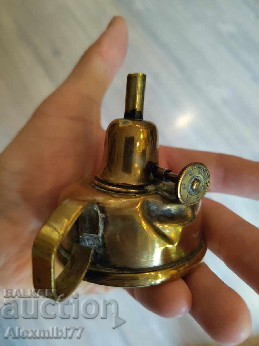 Παλιά, αντίκα, ορειχάλκινη λάμπα γκαζιού - Στυλ Ναπολέοντα - 3η - 7