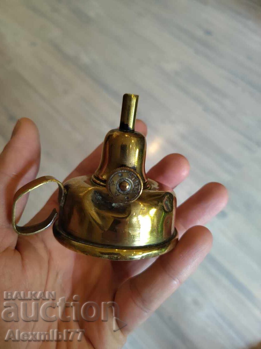 Old antique brass gas lamp - Napoleon style - 3rd Old antique brass gas lamp - Napoleon style - 3rd