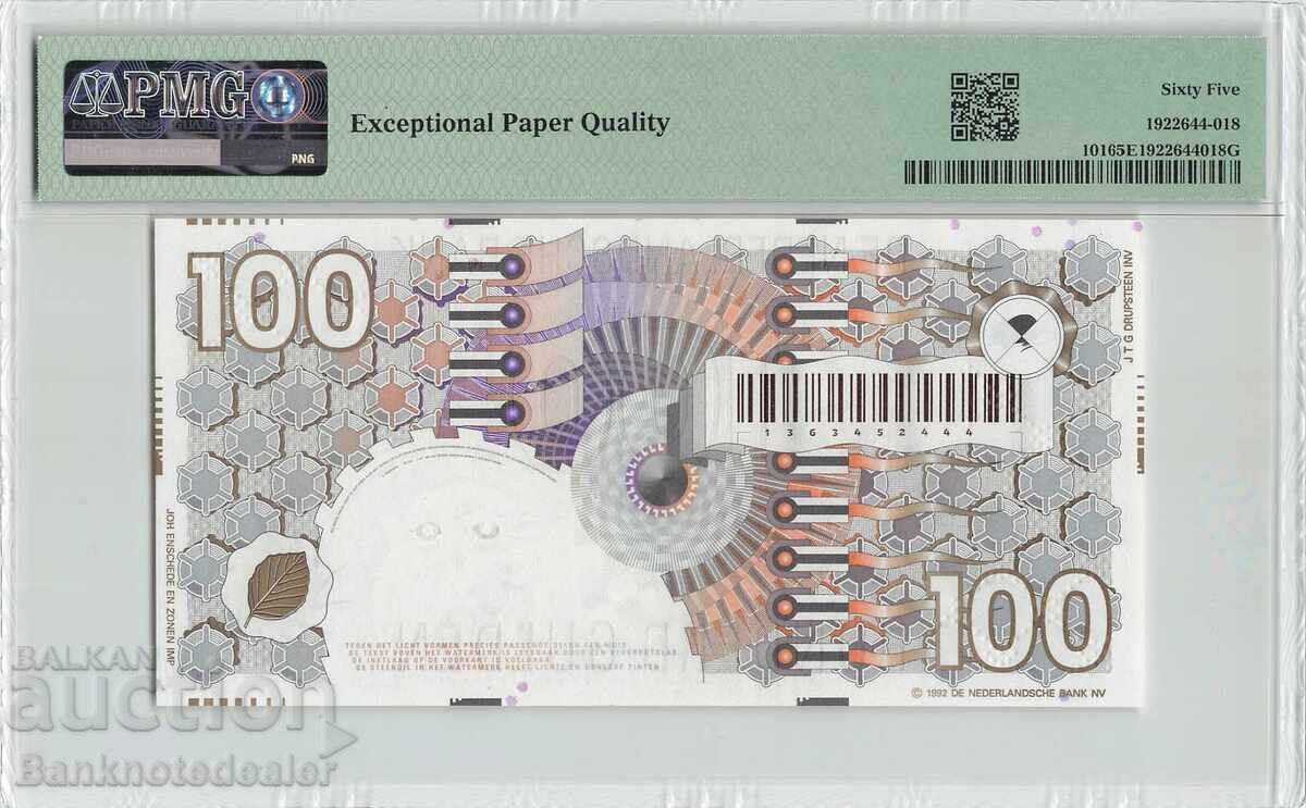 Netherlands 100 Gulden 1992 Pick 101 PMG Gem UNC 65 EPQ with price 300.00 BGN | € 153.39 Netherlands 100 Gulden 1992 Pick 101 PMG Gem UNC 65 EPQ with price 300.00 BGN | € 153.39