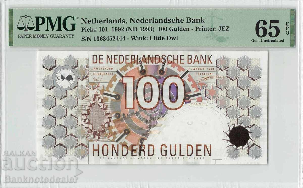 Netherlands 100 Gulden 1992 Pick 101 PMG Gem UNC 65 EPQ Netherlands 100 Gulden 1992 Pick 101 PMG Gem UNC 65 EPQ