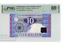 Ολλανδία 10 Γκίλντερ 1997 Pick 99 PMG Superb Gem UNC 69 EPQ