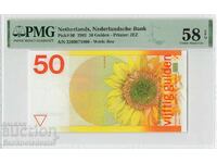 Olanda 50 Gulden 1982 Pick 96 PMG Choice About UNC 58