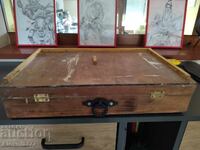 Used wooden box for an artist, type of tabletop easel