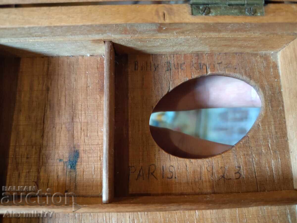 Old collectible French wooden box artist, plein air - 6