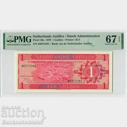 Netherlands Antilles 1 Gulden 1970 Pick 20a PMG Superb Gem