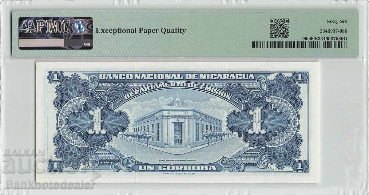 Nicaragua 1 Cordoba 1959-60 Pick 99c PMG Gem UNC 66 EPQ with price 240.00 BGN | € 122.71