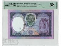 Portugalia 1000 Escudos 1961 Pick 166 PMG Gem Unc 58 EPQ