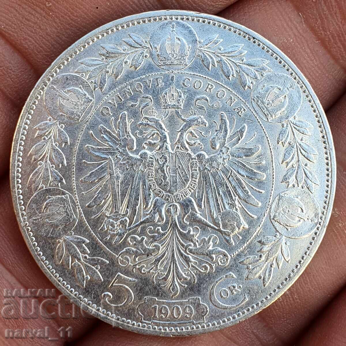 5 Крони 1909 ( малък портрет ) - Австрия