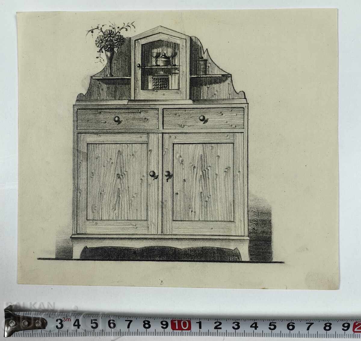 ΠΑΛΑΙΑ ΜΑΣΤΟΡΙΚΗ ΖΩΓΡΑΦΙΑ ΥΠΟΓΕΓΡΑΜΜΕΝΗ ΞΥΛΟΥΡΓΙΚΟ ΝΤΟΥΛΑΠΙ ΒΑΣΙΛΕΙΟ