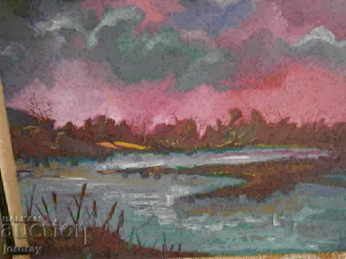 Oil landscape on phaser 80x65.5cm with price 65.00 BGN | € 33.23