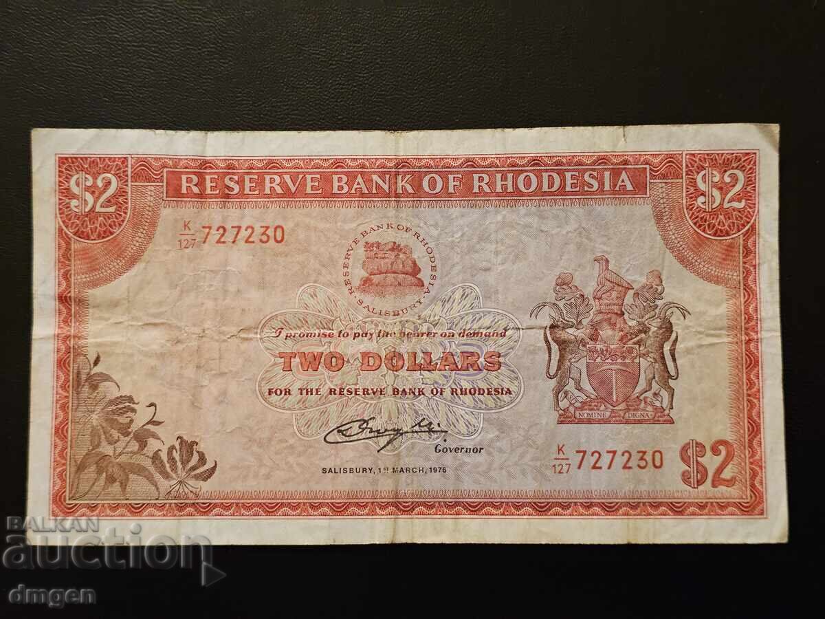 2 δολάρια Ροδεσία 1976