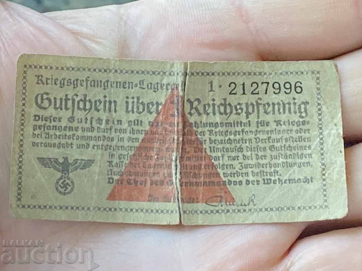 Germany Third Reich 1 Pfennig Camp Money World War II Germany Third Reich 1 Pfennig Camp Money World War II